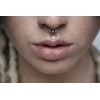 16G IMPLANT TITANIUM INTERNALLY THREADED CZ FLOWER LABRET TRAGUS STUD HELIX RING