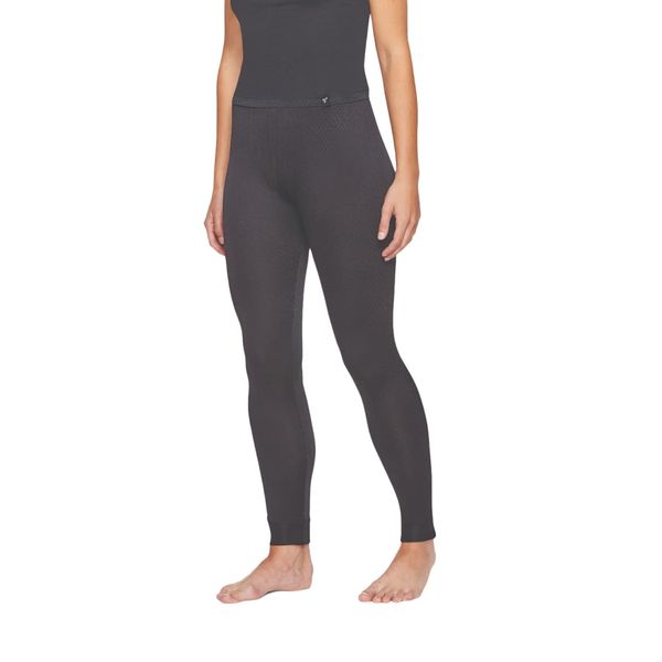Terramar Women's Thermasilk Pointelle Pant, Black, Small