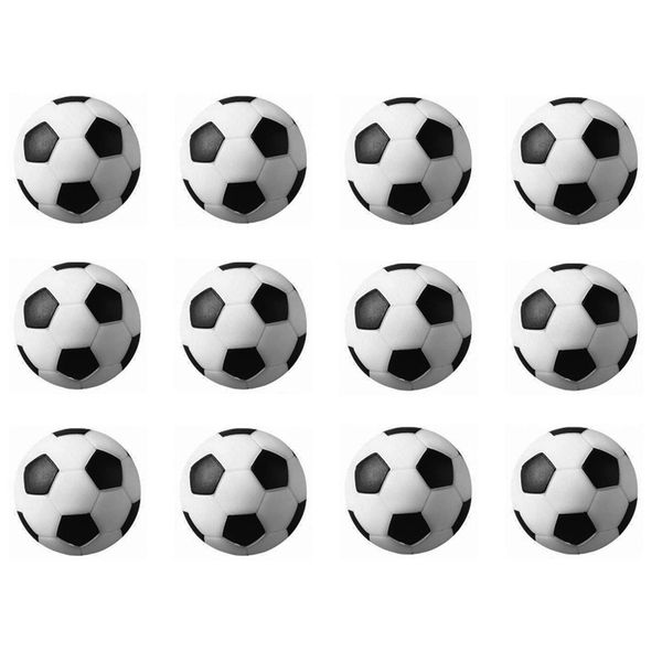 HUJI Foosballs Replacement Black and White Mini Soccer Balls (12)