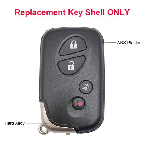 4 Buttons Replacement Key Fob Cover Case fit for Lexus ES RX IS LS NX GS ES350 GS300 GS350 GS430 GS450h ISC IS250 IS350 LS460 LS600h Keyless Entry Key Fob Shell (2PCS)