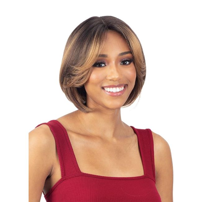 Mayde Beauty Candy Curtain Bang HD Ear to Ear Lace Front Wig MONA (1B Off Black)