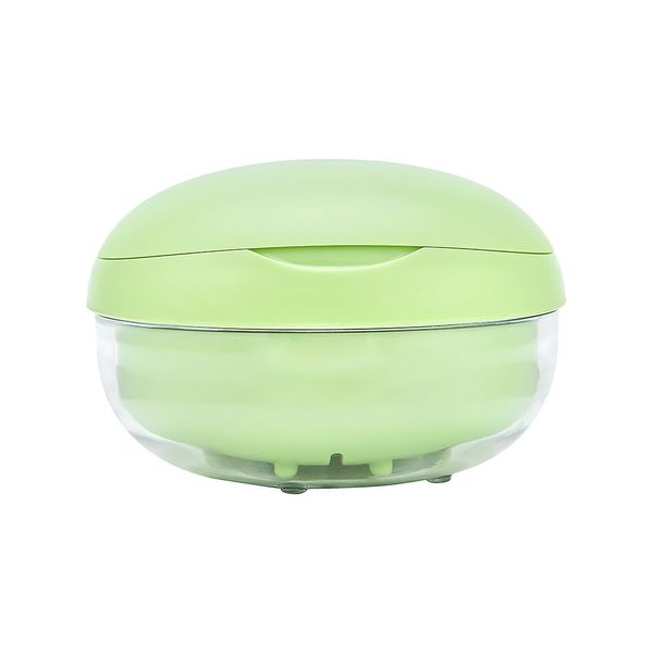 Cute Retainer Case with Removal Tool and Mirror, Compact Bath Cup with Strainer Tray for Partial Denture, Leakproof Soaking Container for Aligners, Mouth Guards, Night Guards (Green)