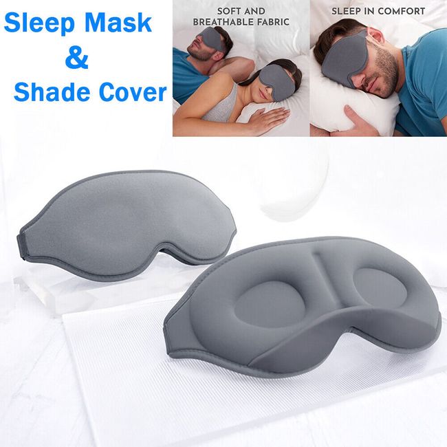 Universal 3D Eye Mask Sleep Travel Relax Soft Padded Shade Cover Blindfold Belt