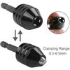 Gasea 0.3-8mm Keyless Drill Chuck Conversion Tool, 1/4 Inch Hex Shank Quick Change Converter Screwdriver Driver Adapter