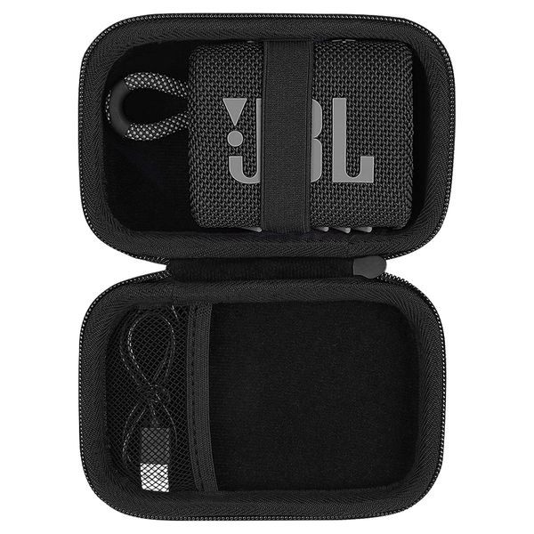 co2CREA Hard Carrying Case Replacement for JBL Go3 Go 3 Eco Go 4 Portable Speaker (Black Case)