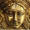 Purpledip Brass Statue Goddess Durga: Wall Hanging Face Mask (11433)