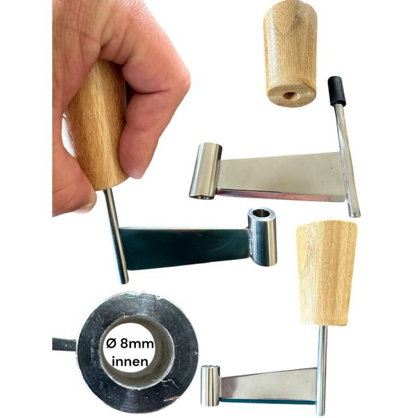 Replacement crank/knife/scraper for Girol Tte de Moine Cheese Slicer Inner Diameter 8 mm