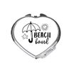 Beach bound travel adventure statement [CM17 HAAS] compact pocket mirror - silver heart shape