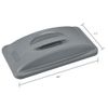 Solid Recycling Lid w/Handle for Slim Trash Can Gray