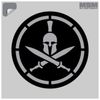 SPARTAN HELMET STENCIL DECAL (Grey on Black)