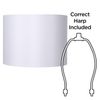 White Hardback Medium Drum Lamp Shade 16" Wide x 12" High (Spider) Replacement