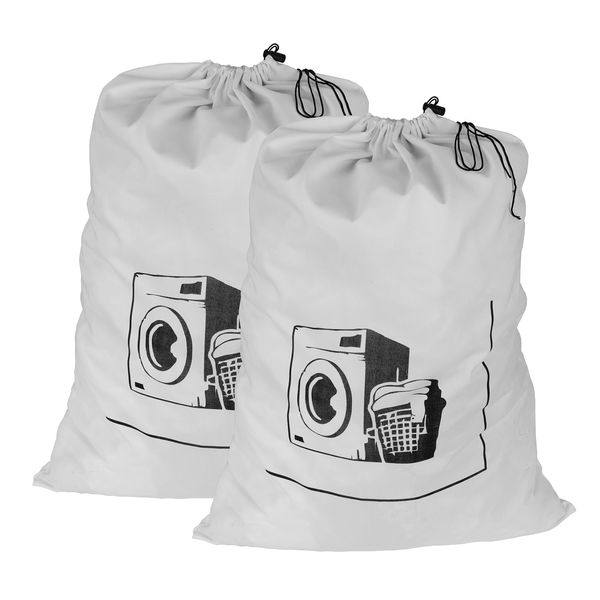 Maishijie 2 Pack Laundry Bag (White)