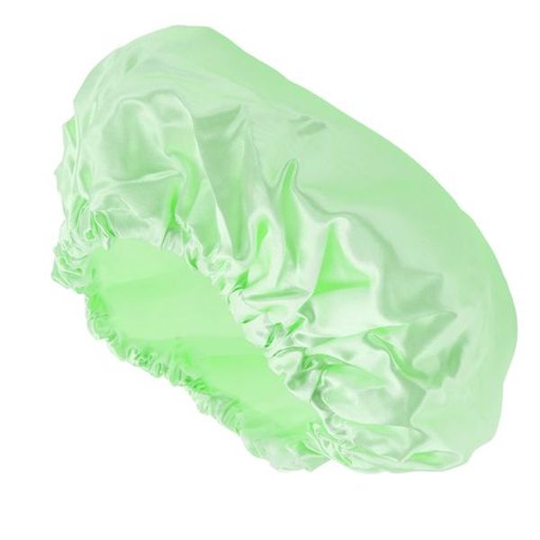 VOCOSTE Shower Cap, Hair Cap, 2-Layer Waterproof, Reusable, for Bath, Hot Springs, SPA, Face Washing, Light Green