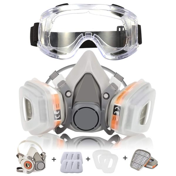 Respirator Mask Zelbuck 107 Reusable Professional Dust Mask Half Facepiece Gas Mask Against Dust, Organic Vapors, Pollen and Chemicals - Paint Mask Perfect for Painters and DIY Projects