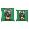 Cute Bunny Ears Irish Water Spaniel Dog Easter Egg Hunt Mom Throw Pillow