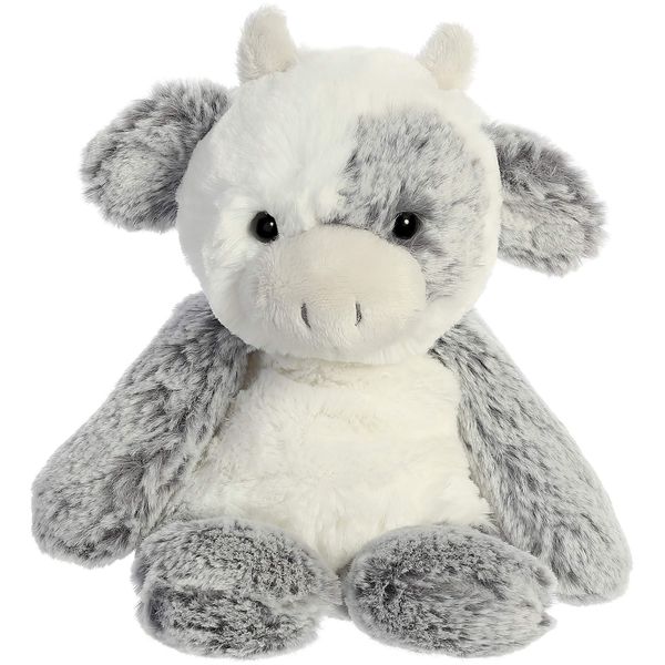 Aurora® Snuggly Sweet & Softer™ Cow Stuffed Animal - Comforting Companion - Imaginative Play - White 9 Inches