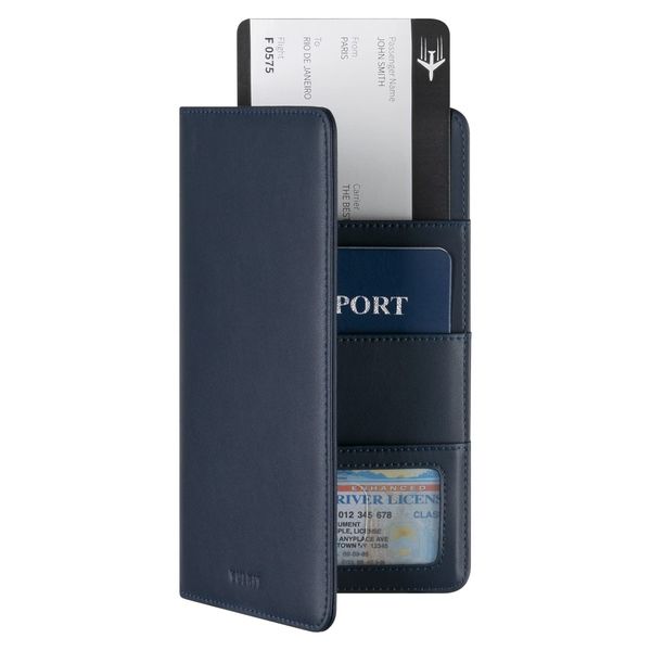 VULKIT Passport Holder Travel Wallet, Leather Passport Holder Cover RFID Blocking Travel Document Organiser for Women Men