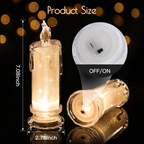 4PCS White LED flameless Candles (D:2.5" x H:7"),LED Clearance Pillar Candles, Battery Operated/Included, Velas artificiales para decoracion for Valentine's Day Wedding Birthday Decorations