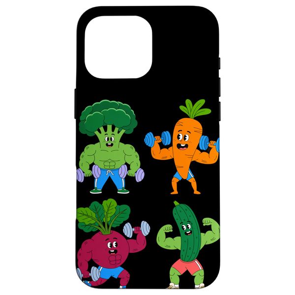 Carrot Broccoli Avocado Beet Vegetarian Vegan Bodybuilder Case for iPhone 16 Pro Max