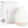 Essential Oil Diffuser Lamp, White Ceramic + Wood, Ultrasonic 180Ml, Whispersoft