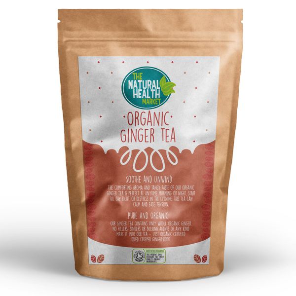 Organic Ginger Tea Bags by The Natural Health Market • Soil Association Certified Organic Ginger (50 Teabags)