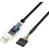 DTECH USB to TTL Adapter FTDI Chip 5V 6 Pin USB to UART Debug Cable FT232RNL IC Serial Converter LED Indicators Output 5 Volt for Windows 11 10 8 7 XP MAC Linux Easy Debugging and Programming-1.8M