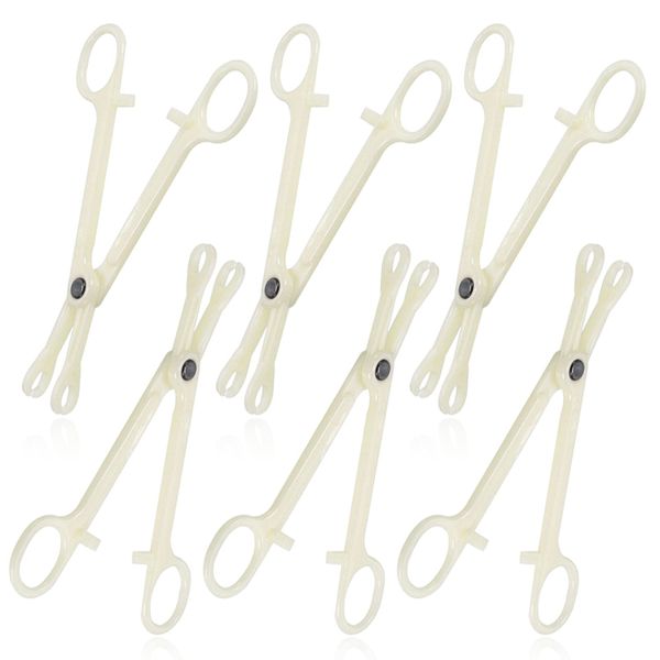 Piercing Clamps - Autdor 25Pcs Forceps Rounded Slotted Disposable Septum for Lip Navel Tongue Belly Ear Nose Kit Tools, Round Clamps