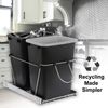 Double Pullout Trash Kitchen Container Can 35 Quart Under Counter Sliding Waste