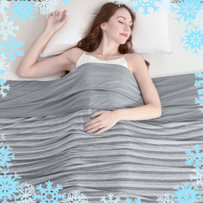 Ailemei Direct Cooling Throw Blanket for Hot Sleepers,Double Sided Cold Effect, Lightweight Breathable Summer Blanket, Throw Blankets for Couch, Transfer Heat to Keep Body Cool Night Sweats,50"x70"