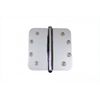 Chrome Plated Brass Cabinet Door Square Hinge 5" X 5" With Button Tip Pins