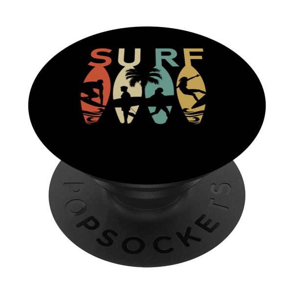 Surfboard Surfboard Retro Surfen Surfer PopSockets mit austauschbarem PopGrip