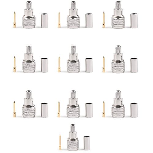 Artudatech 10Pcs Mini-UHF Male Crimps Connector for RG-58/U Cable Motorola Radio Antenna