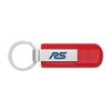 Ford Focus RS Red PU Leather Strap Silver Metal Bar Key Chain