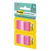 Post-it 680BP2 Standard Page Flags in Dispenser, Bright Pink, 100 Flags/Dispenser