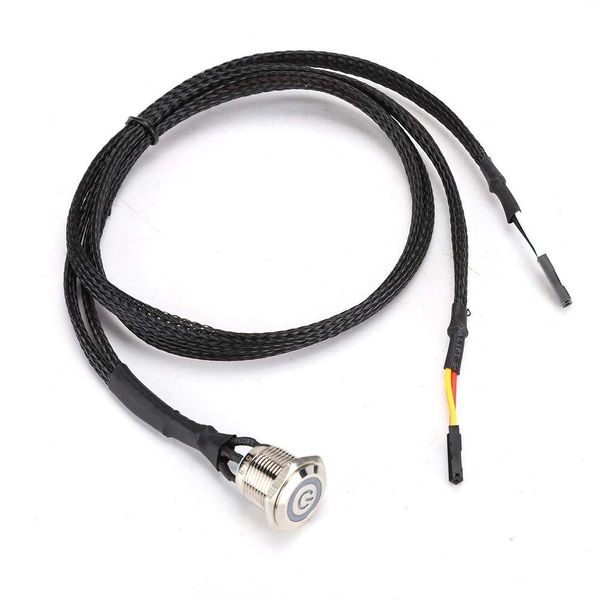 ASHATA Computer Power Button Cable, PC Power Reset Switch LED Cable Wire Kit for Computer (Red)
