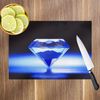Blue Diamond Pattern Glass Chopping Board Kitchen Worktop Saver Protector
