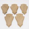 Generisch Pack of 5 Roe Trophy Signs Pointed Oak Light Small AF 19 cm x 11 cm