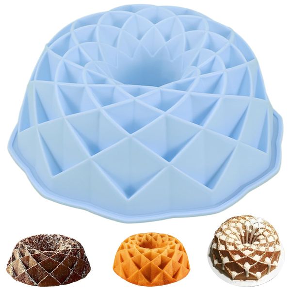 Tcnzdy Gugelhupfform Silikon Mit der Bürste, Gugelhupfform, 24cm Silikon Backform Kuchenform Silikon Kuchenform Silikon Klein Kuchenform Silikonform Für Gugelhupf, Muffin, Cupcake (23cm)
