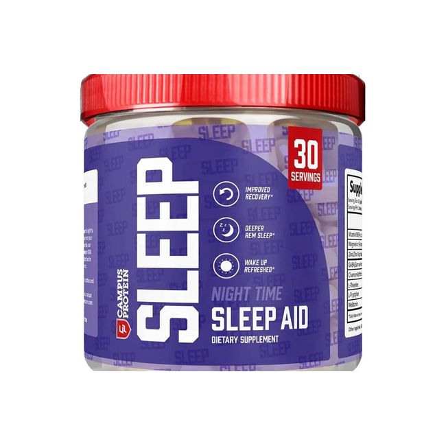 Campus Protein Night Time Sleep Aid Dietary Supplement 30 Day Supply Exp 04/2025