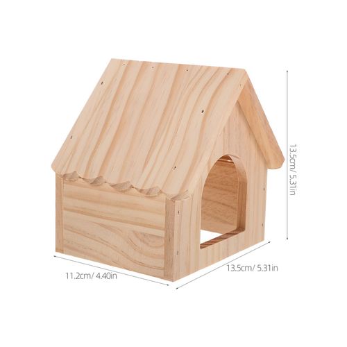 Toddmomy Hamster House and Hideout Natural Wooden Guinea Pig Hut Hamster Wooden House for Chinchilla Guinea Pig Hedgehog, or Rat