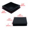 sourcing map 100mm x 100mm Plastic Square Inserts End Blanking Caps Black 4 Pcs