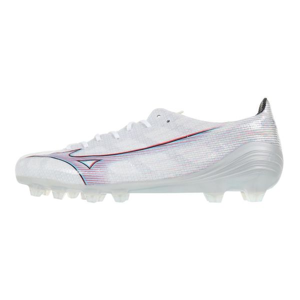 Mizuno Alpha ELITE Football Club Activities Lightweight Soccer Cleats, White x Ignition Red x Blue