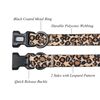 Olahibi Dog Collar and Leash Combo Set, Leopard Pattern, Polyester Material, 150CM Matching Leash, for Small Dogs.(S, Brown Leopard)