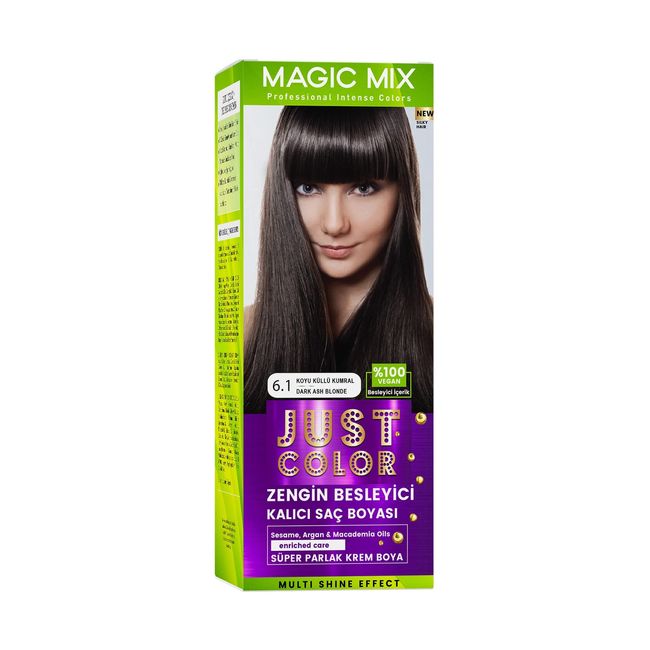 PROCSIN Magic Mix COLOR KIT Parlak ve Canlı 6.1 KOYU KÜLLÜ KUMRAL Kalıcı Saç Boyası