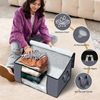 6 Pack Clothes Storage, Foldable Thick Fabric Blanket Storage Bags, Grey