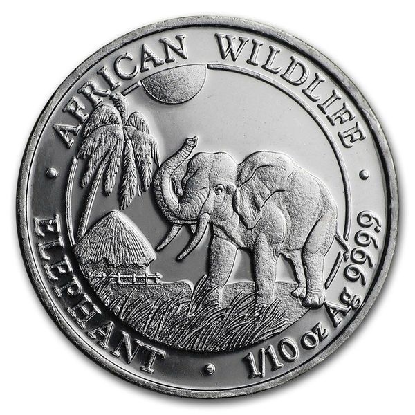 2017 1/10 oz Somalia Silver Elephant Coin (BU)