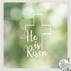 Dizzy Duck He is Risen Easter Window Decal - Reusable Religious Window Cling - Easter Cross Jesus Christ Christian Window Sticker - Small Inside