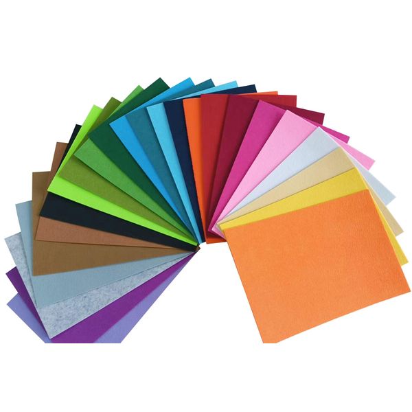 24pcs 30x20CM 2mm Thick Stiff Felt Fabric Sheets Assorted Colours Felt Pack DIY Craft Squares Nonwoven Used for DIY Crafts Ornament Crafts
