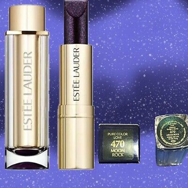 Estee Lauder Pure Color Love High-Gleam Sparkle Effect Black Lipstick -Moon Rock