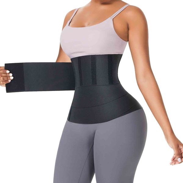 FeelinGirl Waist Trainer for Women Sauna Belt Tummy Wrap Plus Size A-black